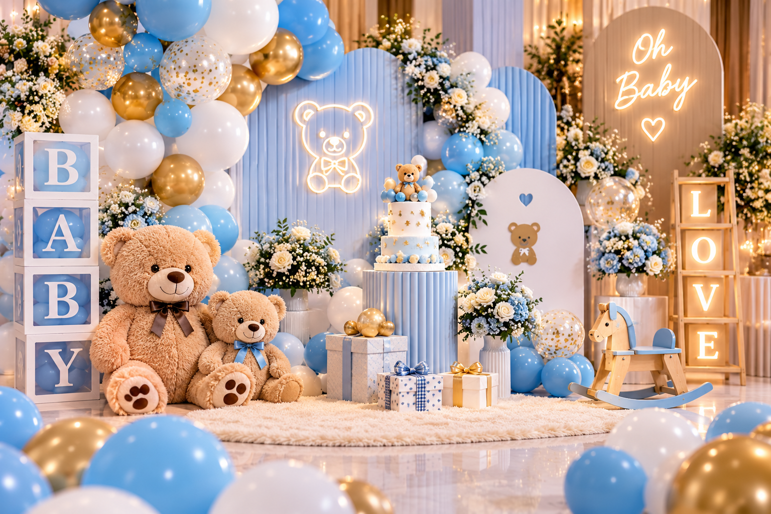 Baby shower balloon decoration